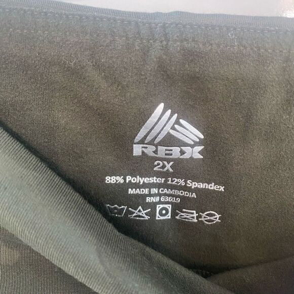 RBX Womens Brushed Back Cold Gear Leggings Seaweed Green Embossed Camo Size 2X - Picture 4 of 5